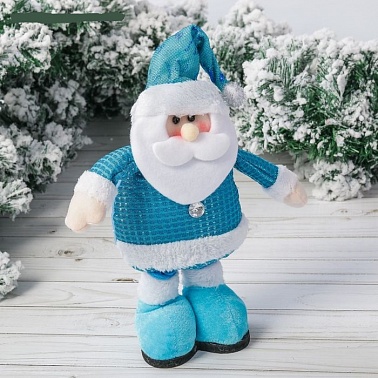 Мягкая игрушка Дед мороз синяя шубка 13*40см