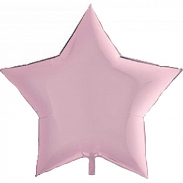 Шар фольга без рисунка Звезда 36" пастель розовый(Г)
