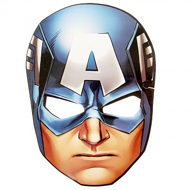 Маска картон Капитан Америка Мстители 1 шт