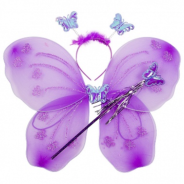 Набор Феи (крылья, ободок, палочка) Фиолетовый
