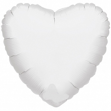 Шар фольга без рисунка Сердце 18" пастель белый (AN)