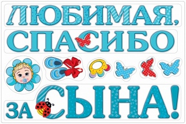 Набор магнитов на авто "Любимая, спасибо за сына!"