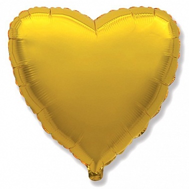 Шар фольга без рисунка Сердце 18" античное золото (FM)