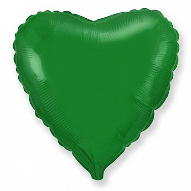 Шар фольга без рисунка Сердце 18" зеленый (FM)