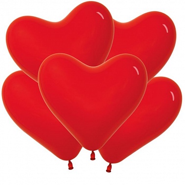 Шар Сердце 12" Пастель красное 100 шт (Se)