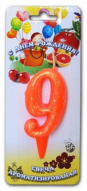 Свеча-цифра "9" Мармеладка арома 1 шт