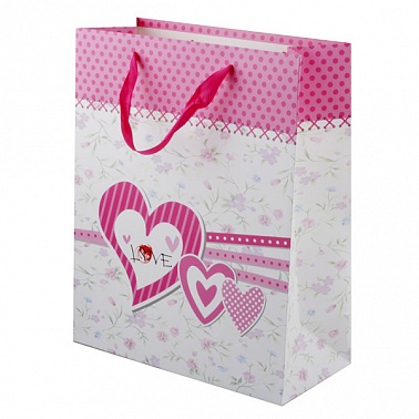 Пакет Love розовый 26*32*12 см