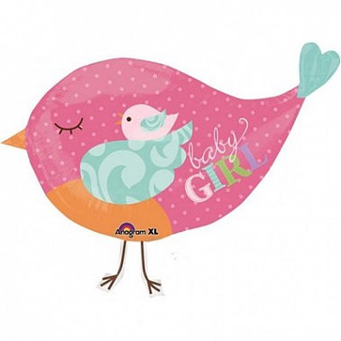 Шар фольга фигура Птичка розовая GIRL(AN)
