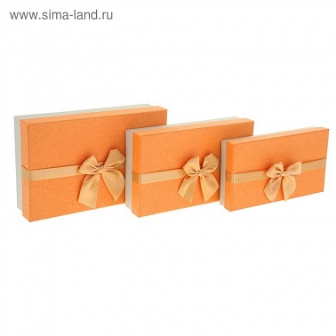 Коробка Прямоугольник Бант оранж №2