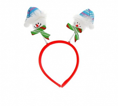 Ободок Снеговик в шарфике, цвета МИКС