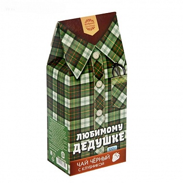 Чай черный с клубникой "Любимому дедушке" 100г