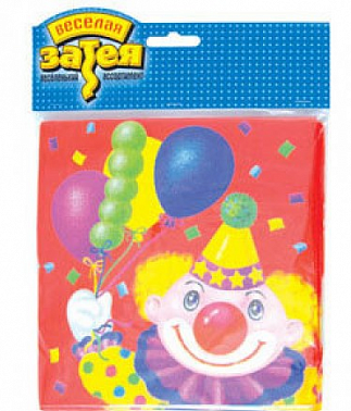 Салфетка Веселая Затея Клоун с шарами 33 см 12 шт